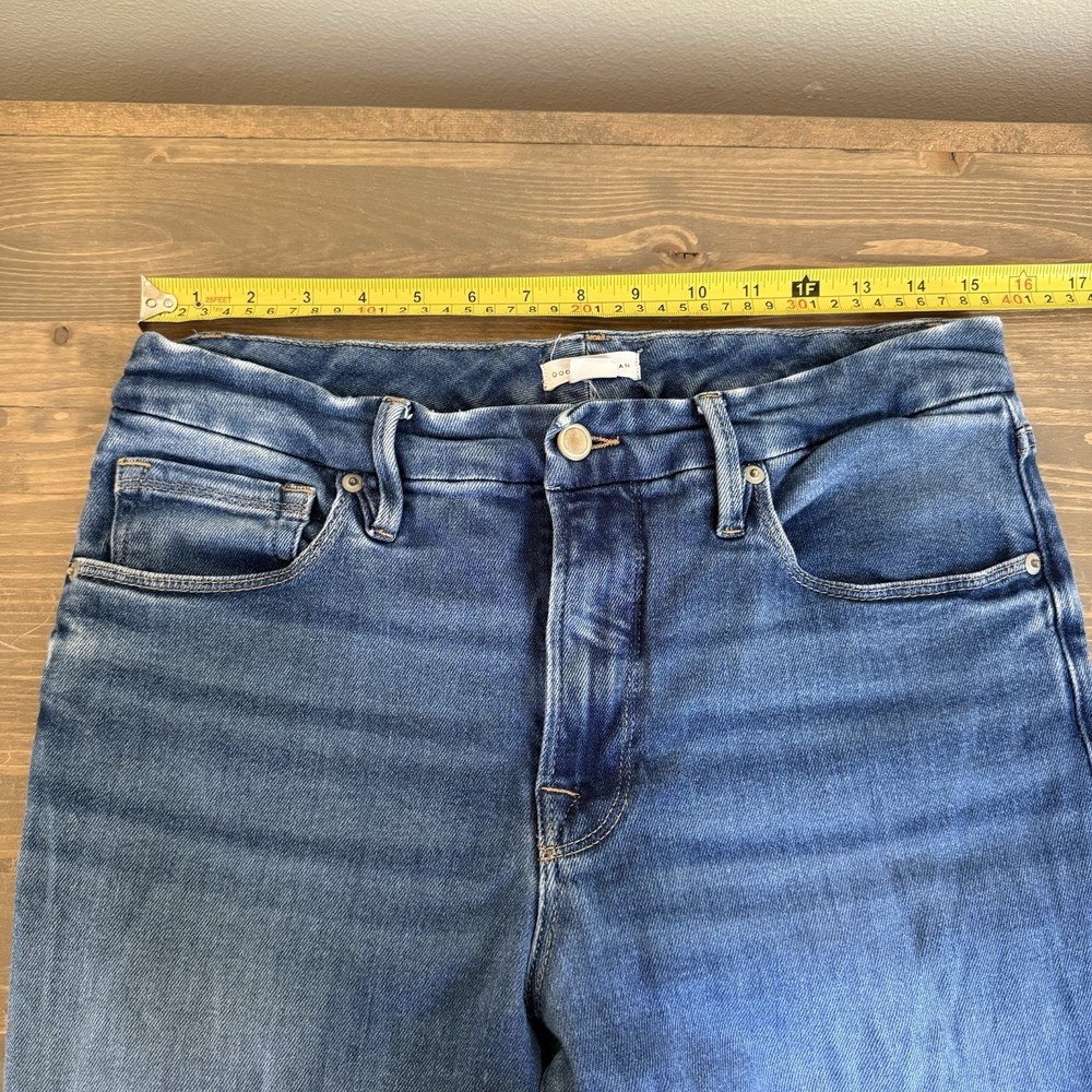Good American Womens 12/31 Blue  Good Legs Jacked Step Hem Skinny Leg Jeans - Picture 9 of 11